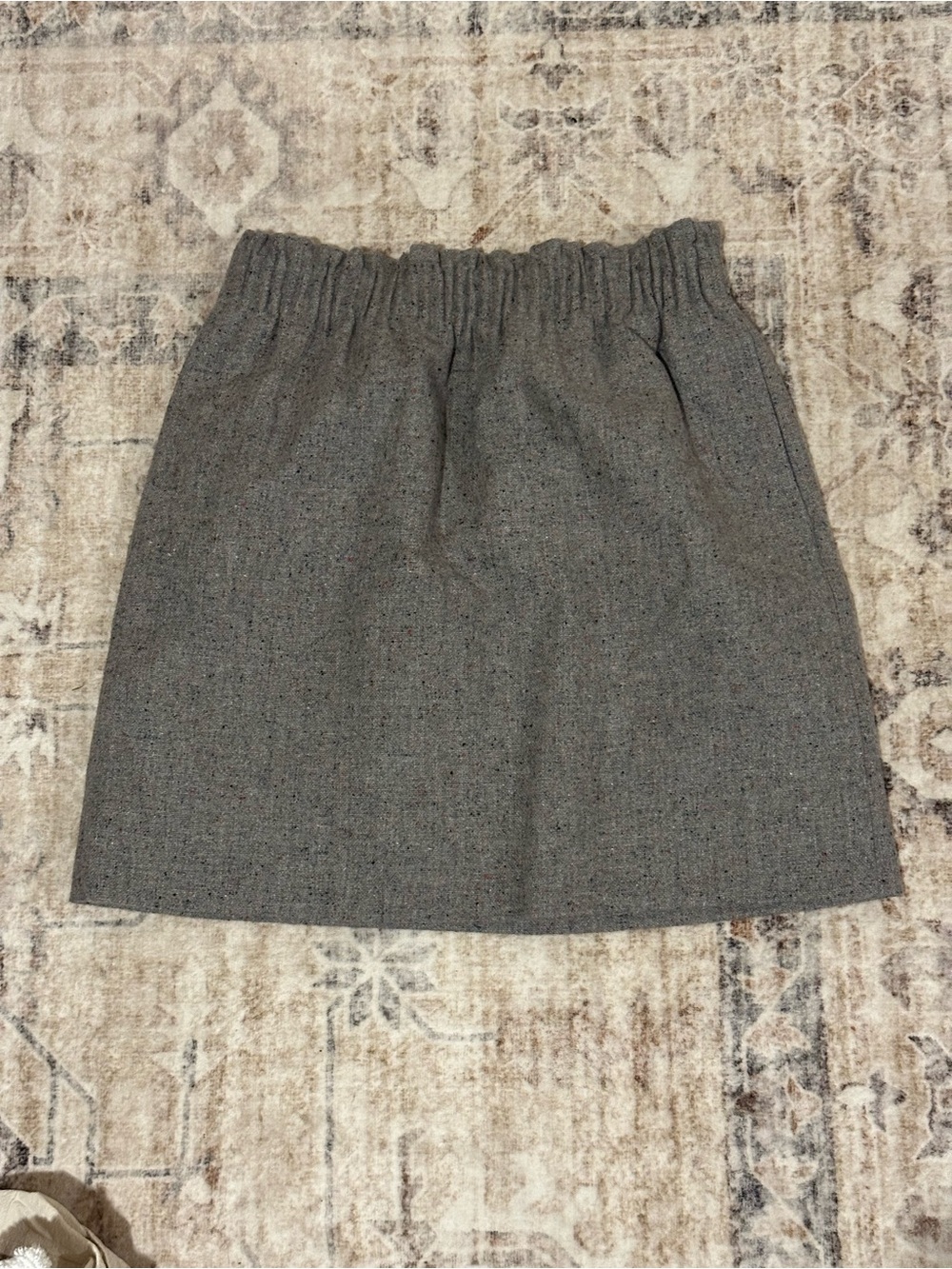 J. Crew Gray Tweed Mini Skirt with Elastic Waist